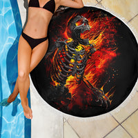 Fire Skull Beach Blanket Dead Fire Skeleton Scream - Wonder Print Shop