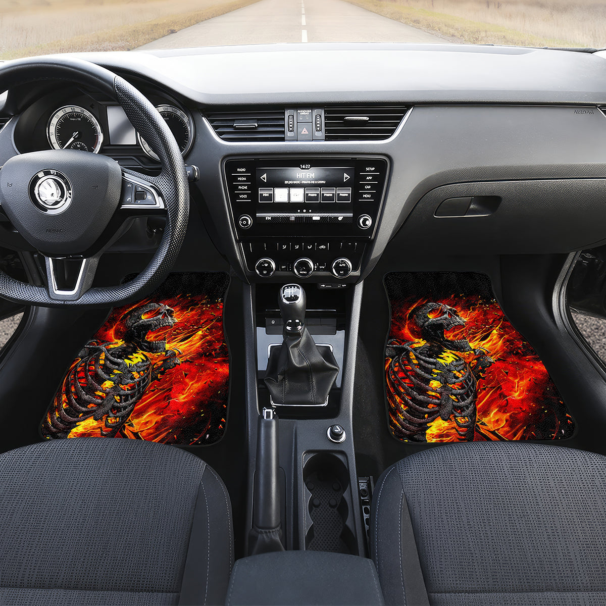 Fire Skull Car Mats Dead Fire Skeleton Scream - Wonder Print Shop