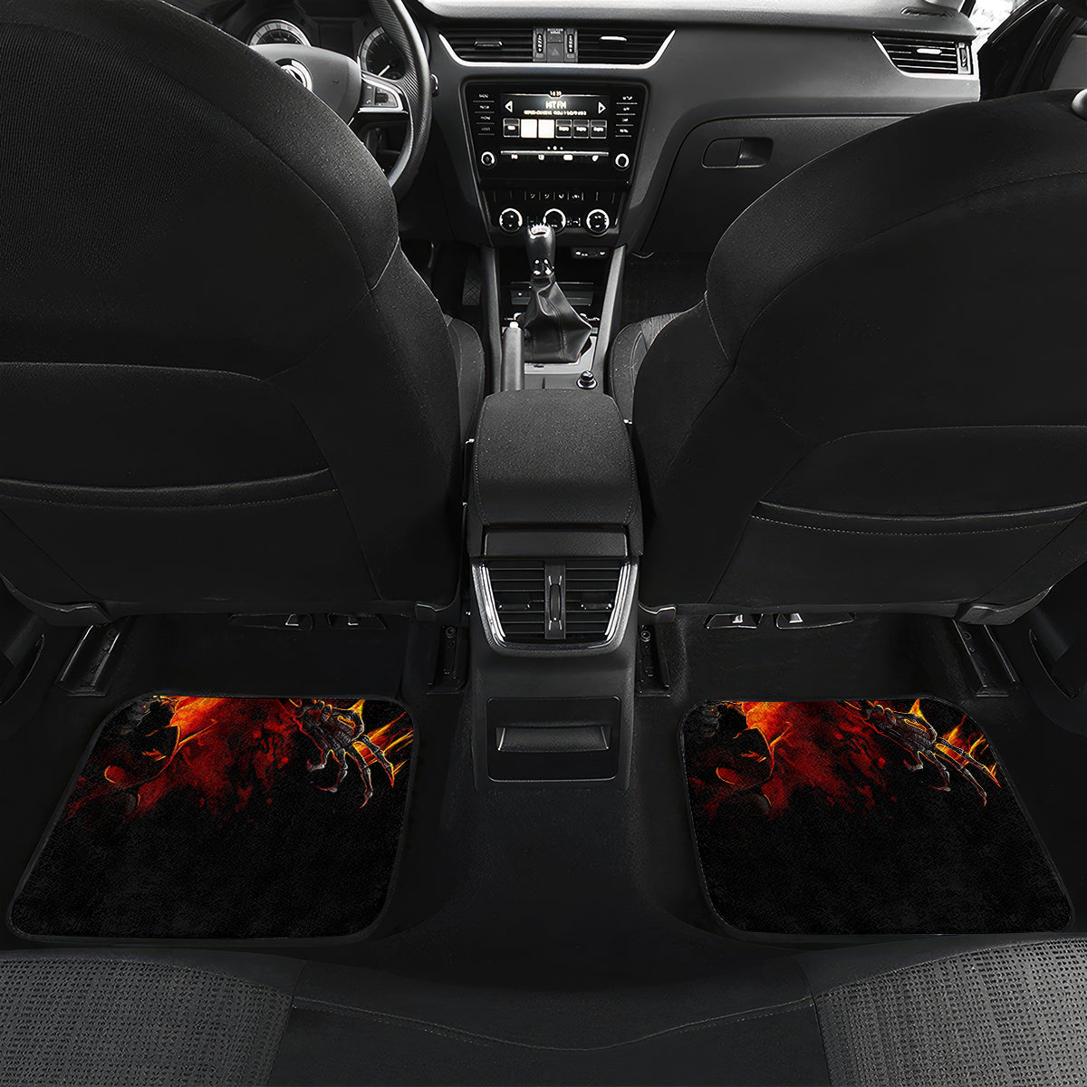 Fire Skull Car Mats Dead Fire Skeleton Scream - Wonder Print Shop