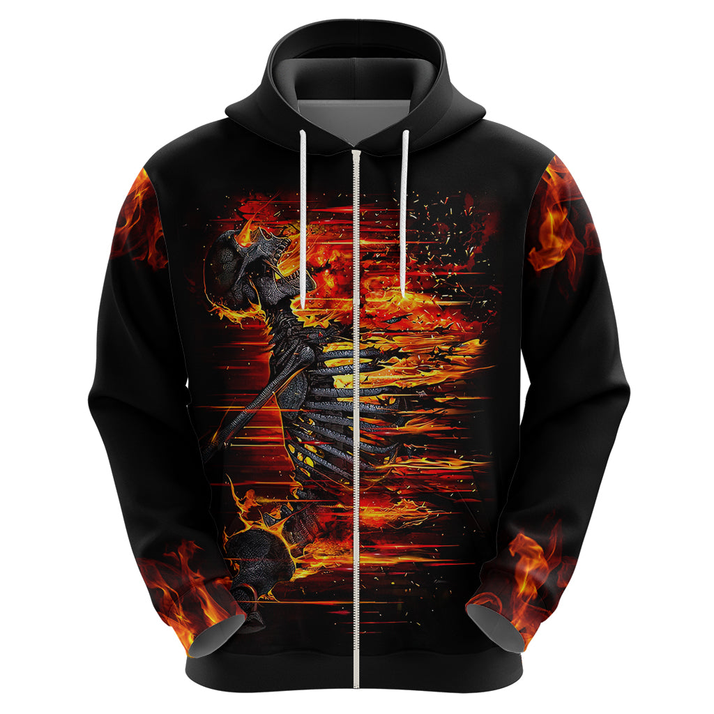 Fire Skull Hoodie Dead Fire Skeleton Scream - Wonder Print Shop