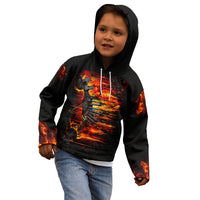Fire Skull Kid Hoodie Dead Fire Skeleton Scream - Wonder Print Shop