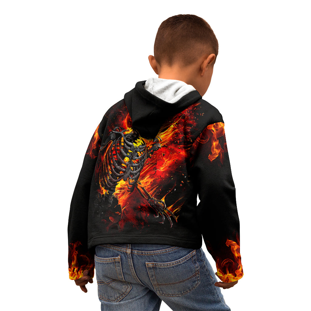 Fire Skull Kid Hoodie Dead Fire Skeleton Scream - Wonder Print Shop