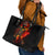 Fire Skull Leather Tote Bag Dead Fire Skeleton Scream - Wonder Print Shop