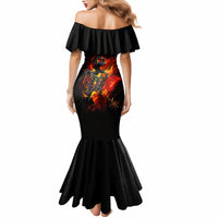 Fire Skull Mermaid Dress Dead Fire Skeleton Scream - Wonder Print Shop