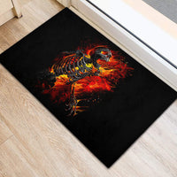 Fire Skull Rubber Doormat Dead Fire Skeleton Scream - Wonder Print Shop