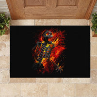 Fire Skull Rubber Doormat Dead Fire Skeleton Scream - Wonder Print Shop
