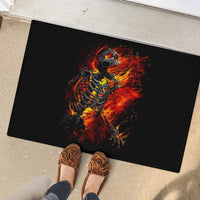 Fire Skull Rubber Doormat Dead Fire Skeleton Scream - Wonder Print Shop