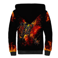 Fire Skull Sherpa Hoodie Dead Fire Skeleton Scream - Wonder Print Shop