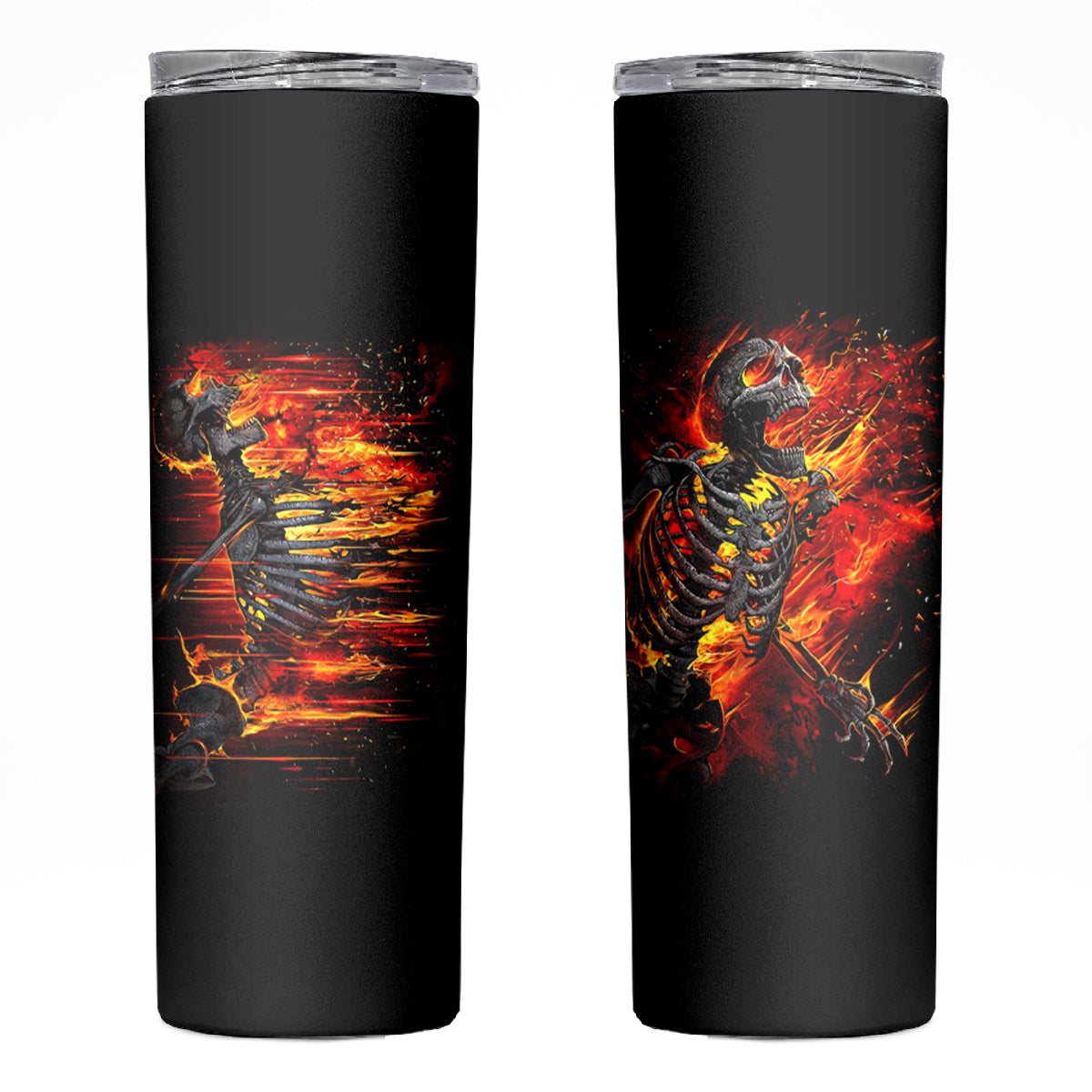Fire Skull Skinny Tumbler Dead Fire Skeleton Scream - Wonder Print Shop
