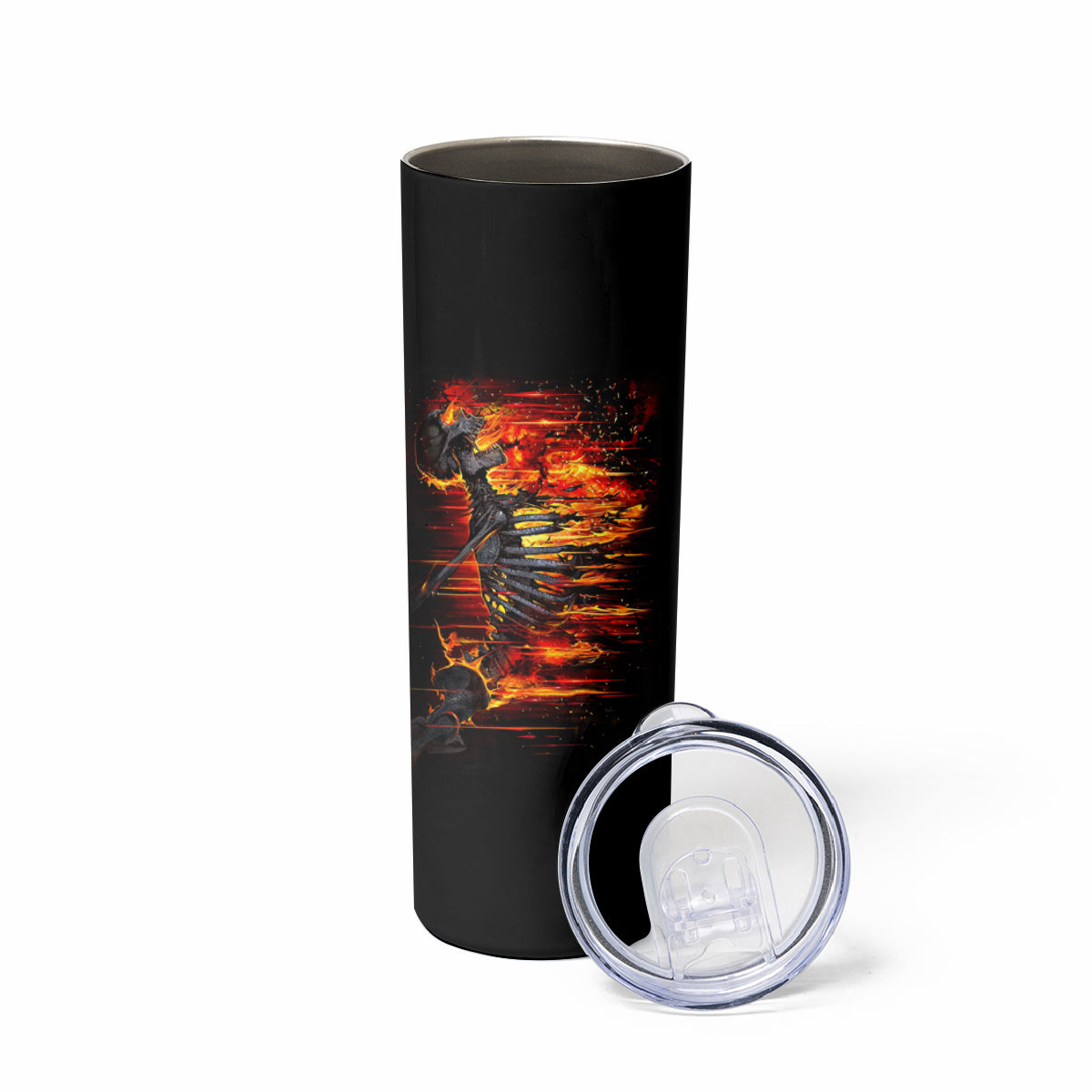 Fire Skull Skinny Tumbler Dead Fire Skeleton Scream - Wonder Print Shop