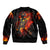 Fire Skull Sleeve Zip Bomber Jacket Dead Fire Skeleton Scream - Wonder Print Shop