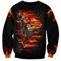 Fire Skull Sweatshirt Dead Fire Skeleton Scream - Wonder Print Shop
