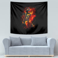 Fire Skull Tapestry Dead Fire Skeleton Scream - Wonder Print Shop