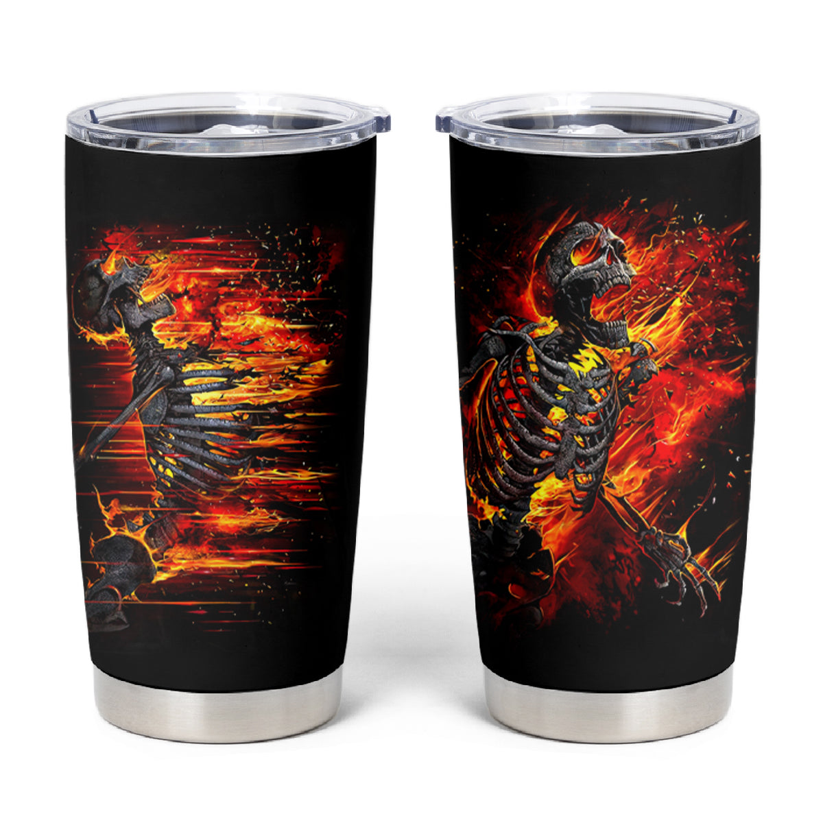 Fire Skull Tumbler Cup Dead Fire Skeleton Scream - Wonder Print Shop