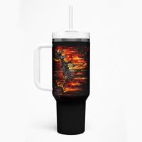 Fire Skull Tumbler With Handle Dead Fire Skeleton Scream - Wonder Print Shop