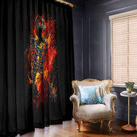 Fire Skull Window Curtain Dead Fire Skeleton Scream - Wonder Print Shop