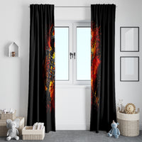 Fire Skull Window Curtain Dead Fire Skeleton Scream - Wonder Print Shop