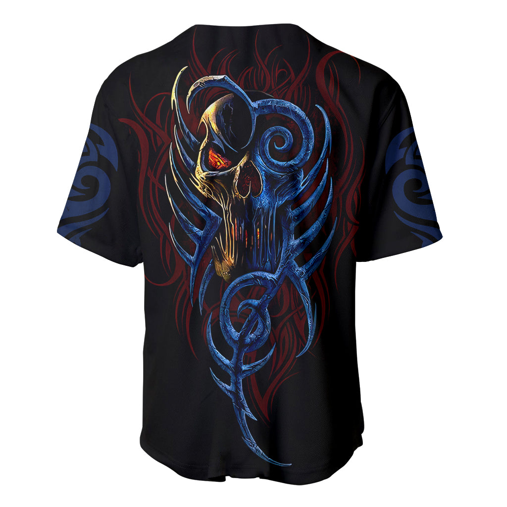 Devil Skull Baseball Jersey Devil Face Scream - Wonder Print Shop