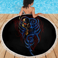 Devil Skull Beach Blanket Devil Face Scream - Wonder Print Shop