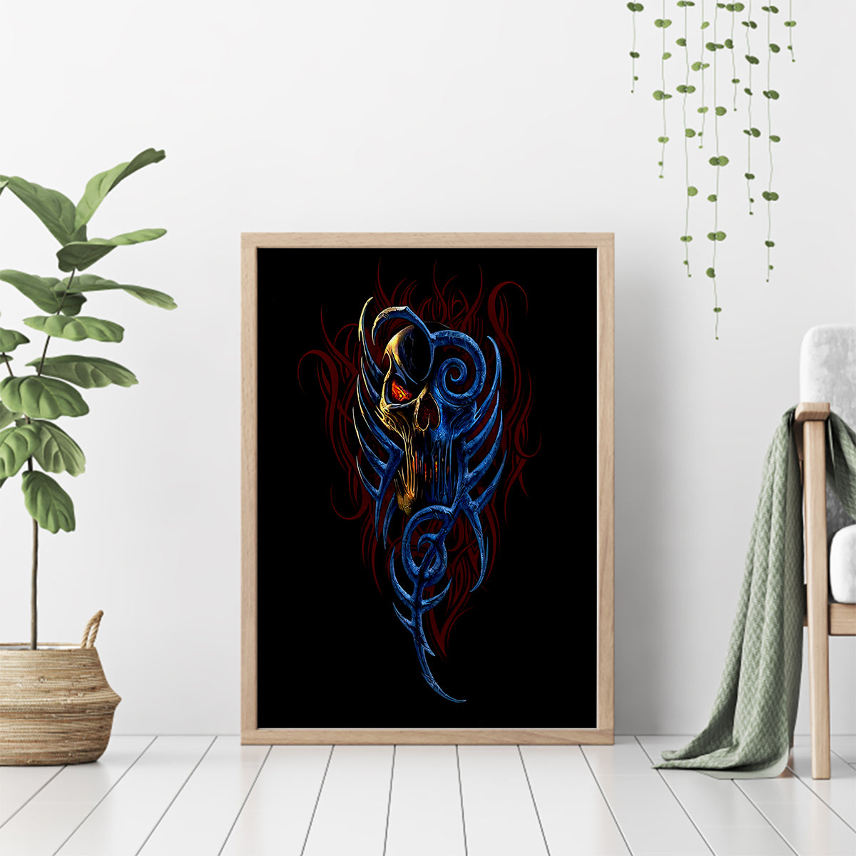 Devil Skull Canvas Wall Art Devil Face Scream - Wonder Print Shop