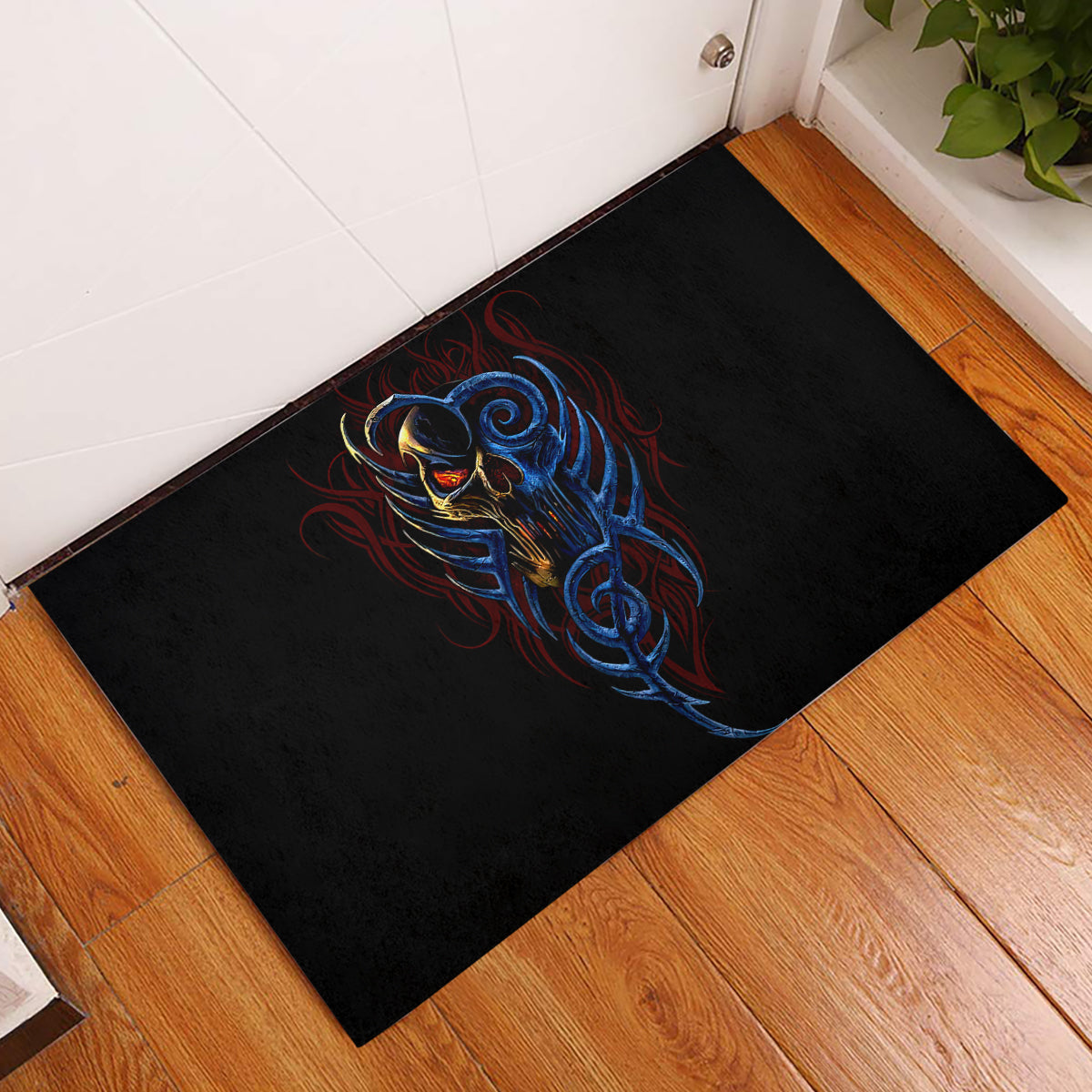 Devil Skull Rubber Doormat Devil Face Scream - Wonder Print Shop