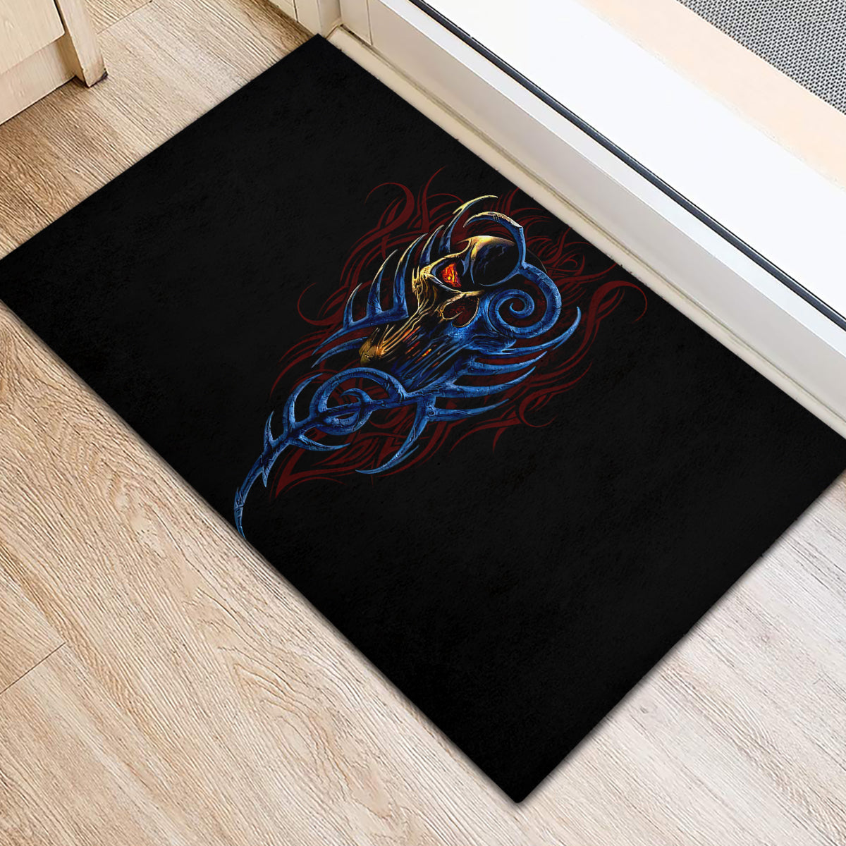 Devil Skull Rubber Doormat Devil Face Scream - Wonder Print Shop