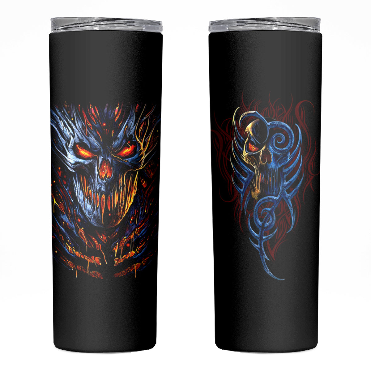 Devil Skull Skinny Tumbler Devil Face Scream - Wonder Print Shop