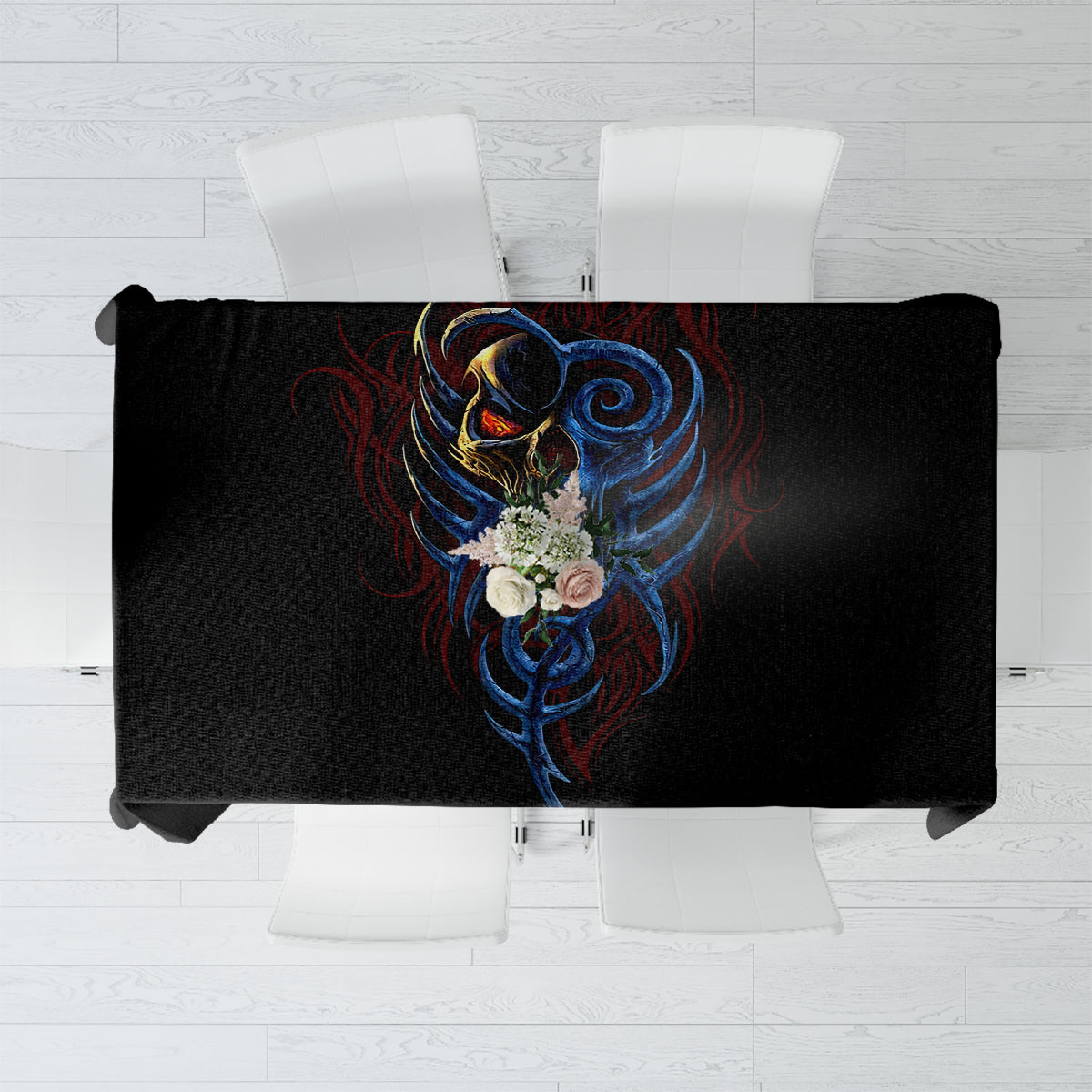 Devil Skull Tablecloth Devil Face Scream - Wonder Print Shop