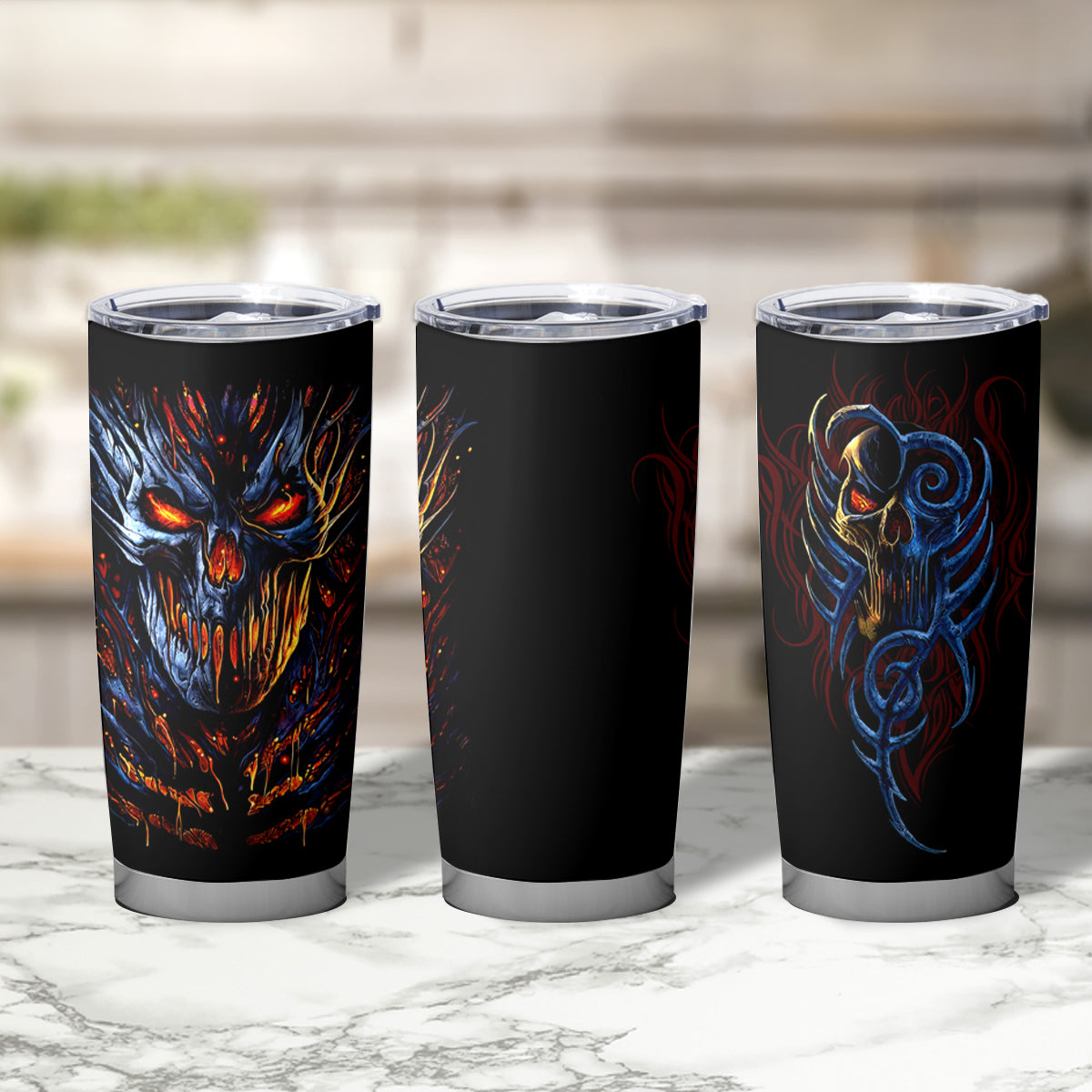Devil Skull Tumbler Cup Devil Face Scream - Wonder Print Shop