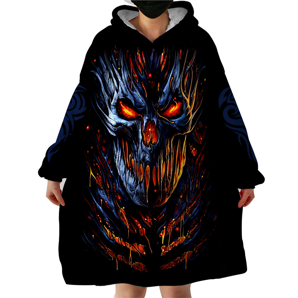 Devil Skull Wearable Blanket Hoodie Devil Face Scream - Wonder Print Shop
