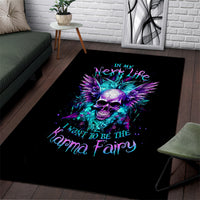 Wings Skull Area Rug Want To Be Karma Fairy Rose Skull - Wonder Print Shop
