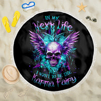 Wings Skull Beach Blanket Want To Be Karma Fairy Rose Skull - Wonder Print Shop