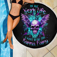 Wings Skull Beach Blanket Want To Be Karma Fairy Rose Skull - Wonder Print Shop