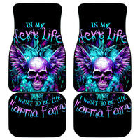 Wings Skull Car Mats Want To Be Karma Fairy Rose Skull - Wonder Print Shop