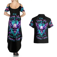 Wings Skull Couples Matching Summer Maxi Dress and Hawaiian Shirt Want To Be Karma Fairy Rose Skull - Wonder Print Shop
