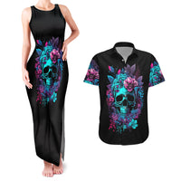 Wings Skull Couples Matching Tank Maxi Dress and Hawaiian Shirt Want To Be Karma Fairy Rose Skull - Wonder Print Shop