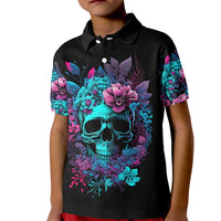 Wings Skull Kid Polo Shirt Want To Be Karma Fairy Rose Skull - Wonder Print Shop