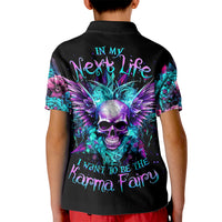 Wings Skull Kid Polo Shirt Want To Be Karma Fairy Rose Skull - Wonder Print Shop