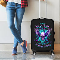 Wings Skull Luggage Cover Want To Be Karma Fairy Rose Skull - Wonder Print Shop