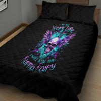 Wings Skull Quilt Bed Set Want To Be Karma Fairy Rose Skull - Wonder Print Shop