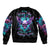 Wings Skull Sleeve Zip Bomber Jacket Want To Be Karma Fairy Rose Skull - Wonder Print Shop