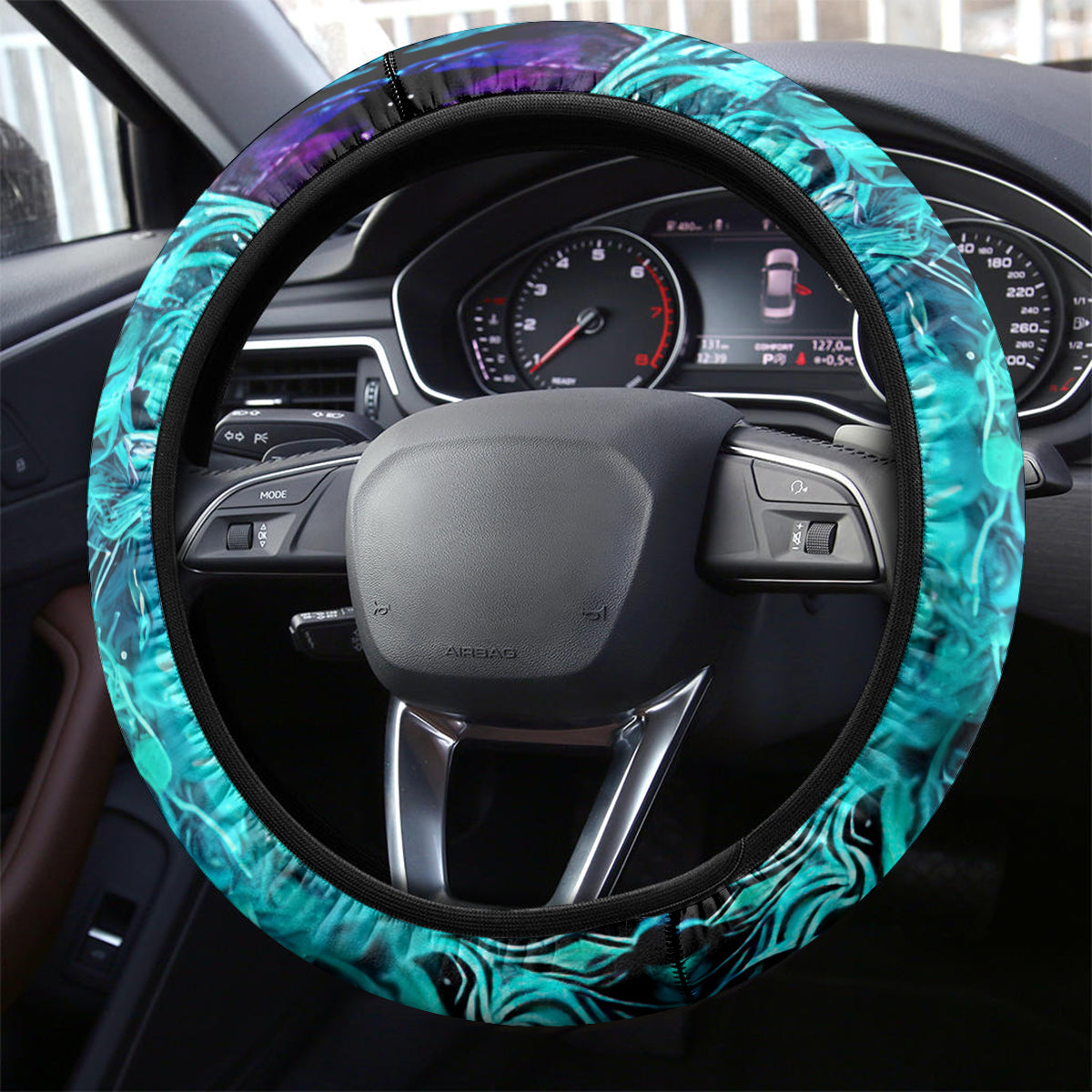 Wings Skull Steering Wheel Cover Want To Be Karma Fairy Rose Skull - Wonder Print Shop
