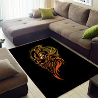 Tattoo Skull Area Rug Golden Skull Face Tattoo - Wonder Print Shop