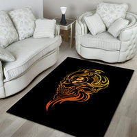 Tattoo Skull Area Rug Golden Skull Face Tattoo - Wonder Print Shop