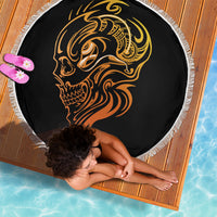 Tattoo Skull Beach Blanket Golden Skull Face Tattoo - Wonder Print Shop