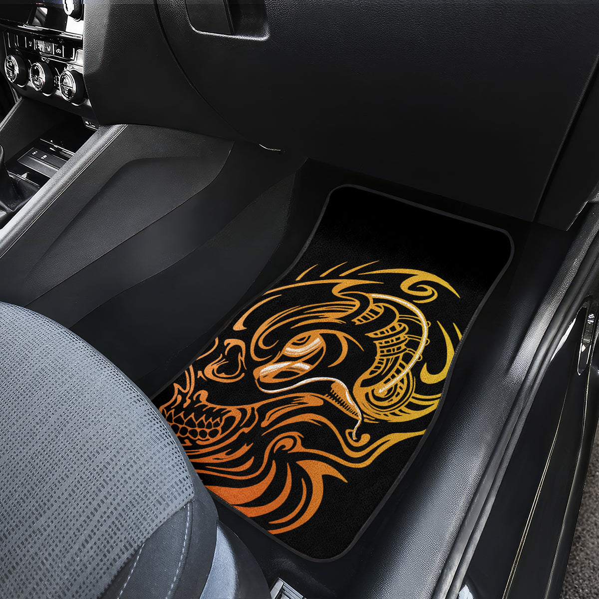 Tattoo Skull Car Mats Golden Skull Face Tattoo - Wonder Print Shop