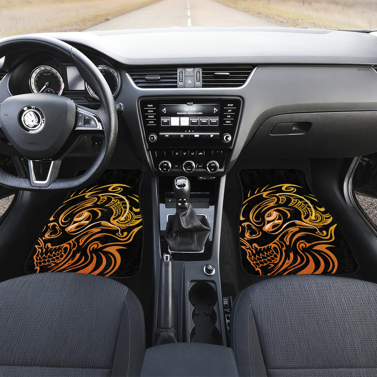 Tattoo Skull Car Mats Golden Skull Face Tattoo - Wonder Print Shop