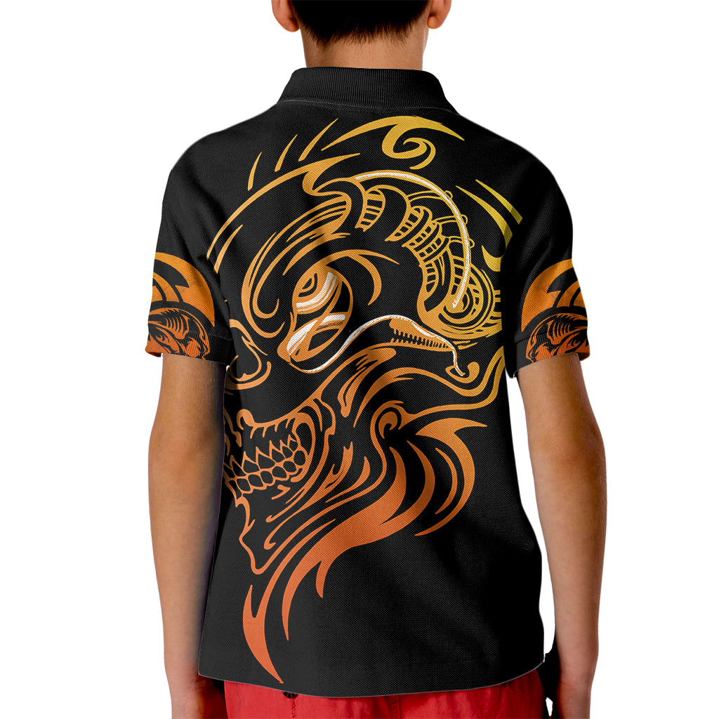 Tattoo Skull Kid Polo Shirt Golden Skull Face Tattoo - Wonder Print Shop