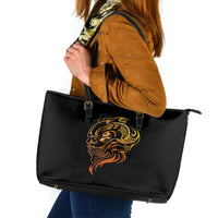 Tattoo Skull Leather Tote Bag Golden Skull Face Tattoo - Wonder Print Shop