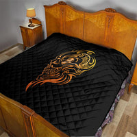 Tattoo Skull Quilt Golden Skull Face Tattoo - Wonder Print Shop